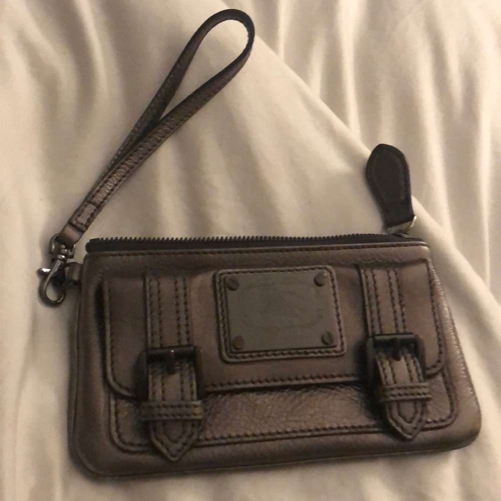 Burberry bronze zip wallet / small bag with strap - Picture 3 of 7